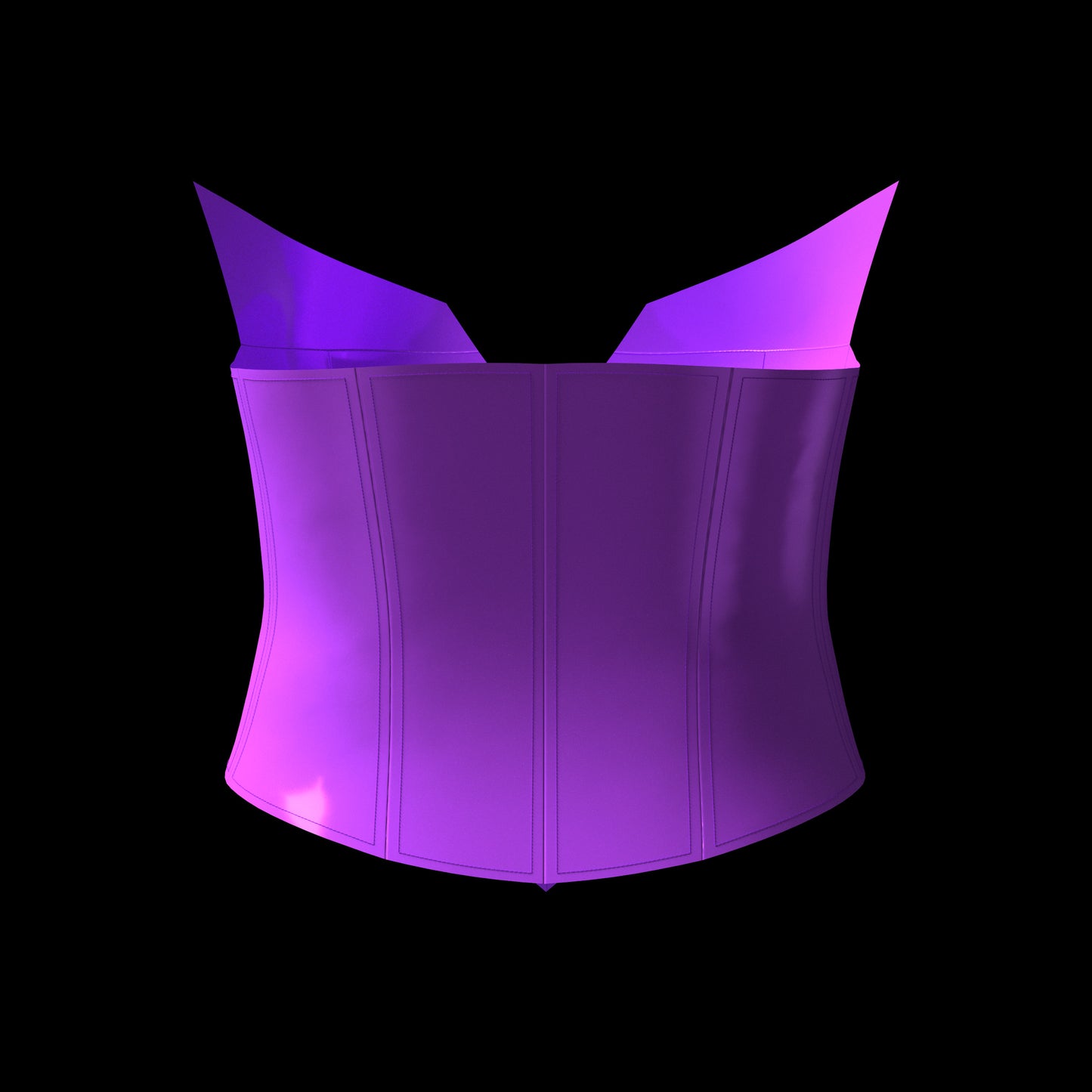 Womens Pointed Cupped Corset Bustier 3D Garment for CLO3D Marvelous Designer ZPAC ZPRJ File Download Digital Virtual Fashion 2D Pattern