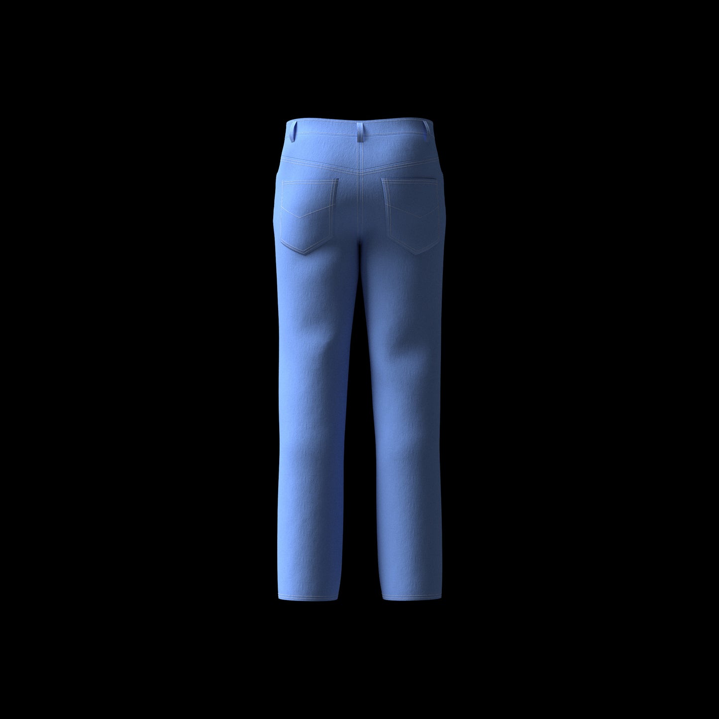 Mens Straight Leg Jeans 3D Garment for CLO3D Marvelous Designer ZPAC ZPRJ File Download Digital Virtual Fashion 2D Pattern