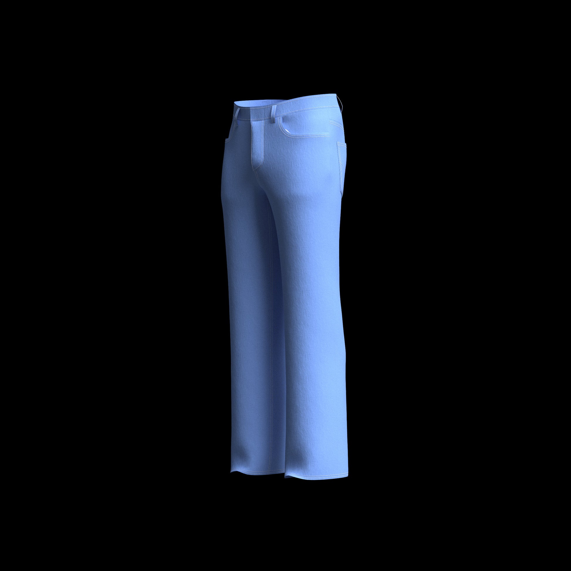 Mens Straight Leg Jeans 3D Garment for CLO3D Marvelous Designer ZPAC ZPRJ File Download Digital Virtual Fashion 2D Pattern