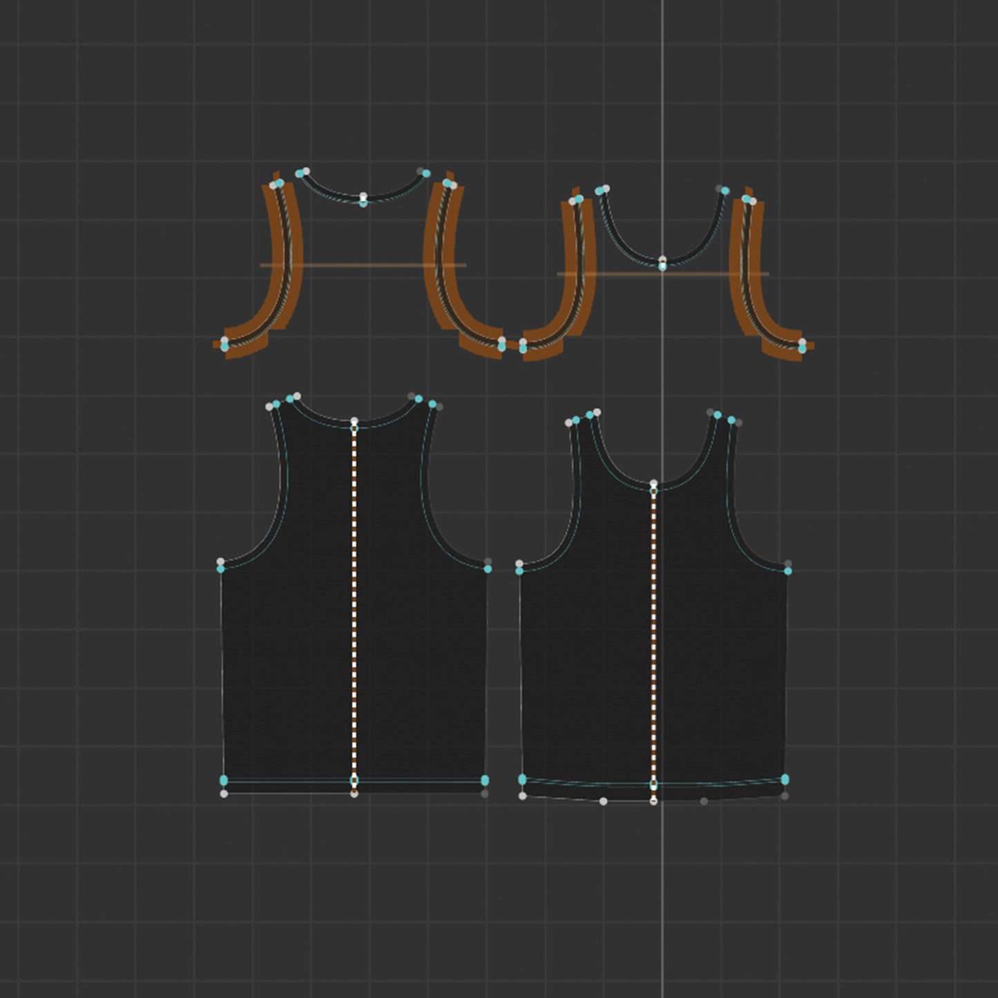 Free 3D Garment for CLO3D Marvelous Designer ZPAC ZPRJ File Download Digital Virtual Fashion 2D Pattern Mens Tank Top Undershirt Underwear