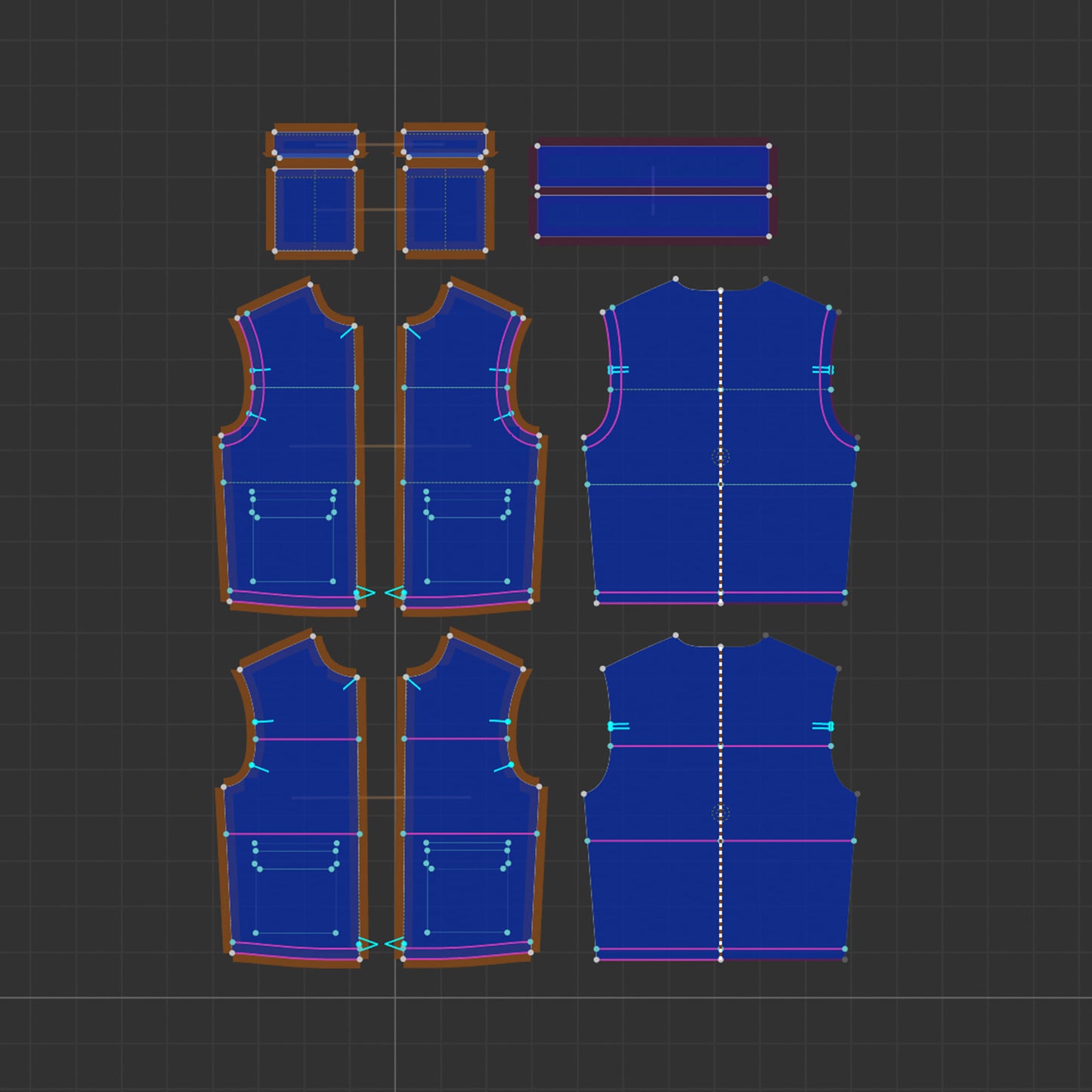 Free 3D Garment for CLO3D Marvelous Designer ZPAC ZPRJ File Download Digital Virtual Fashion 2D Pattern Mens Puffer Vest