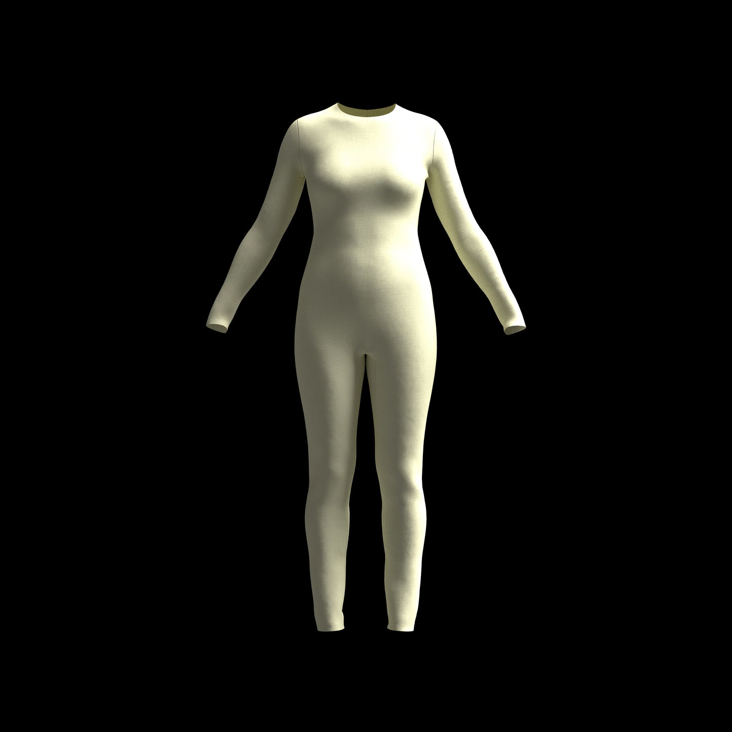 3D Garment Women’s Stretch Bodysuit with Seamless Front for CLO3D Marvelous Designer ZPAC ZPRJ File Download Digital Virtual Fashion 2D Pattern