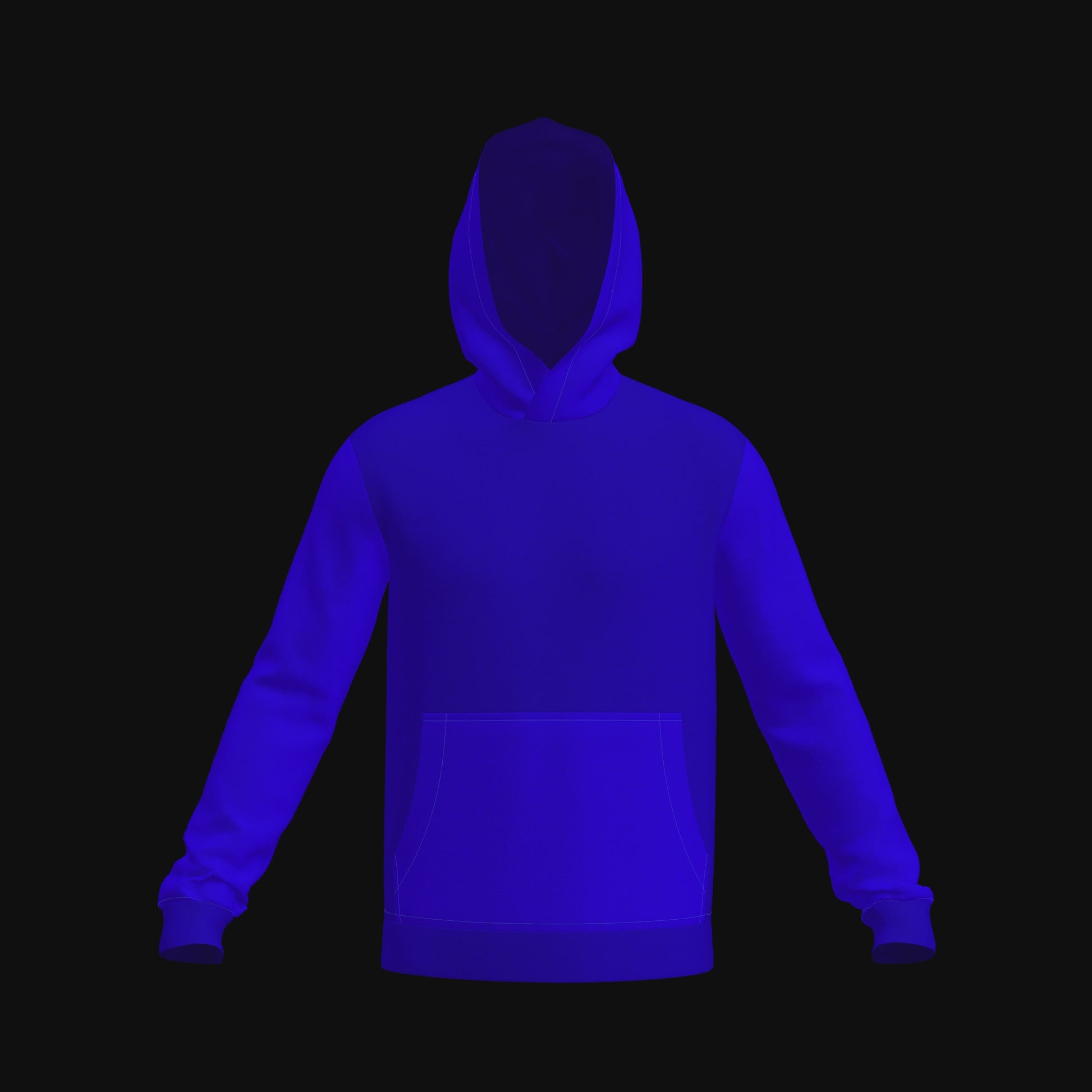 Mens Fleece Hoodie 3D Garment for CLO3D Marvelous Designer ZPAC ZPRJ File Download Digital Virtual Fashion 2D Pattern