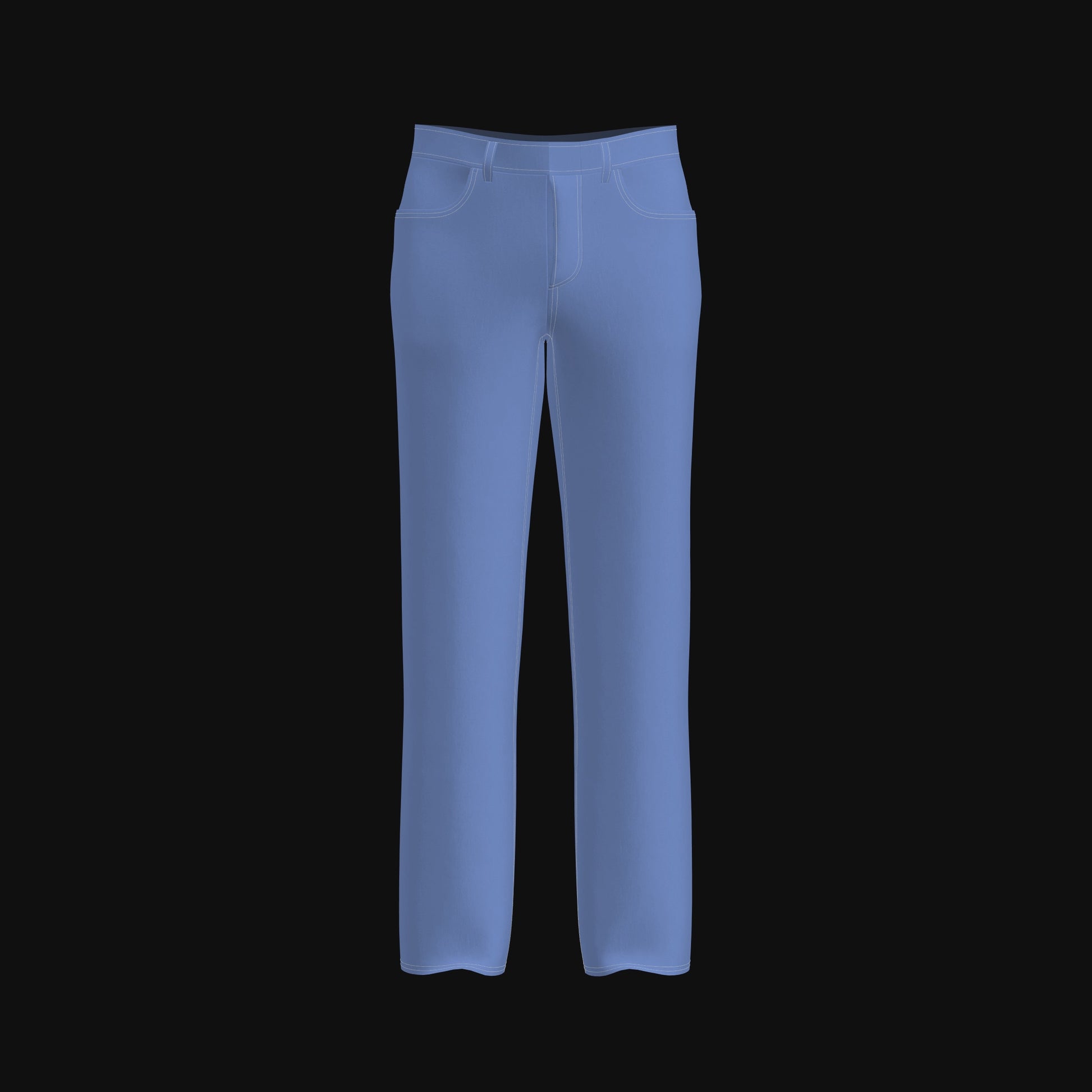 Mens Straight Leg Jeans 3D Garment for CLO3D Marvelous Designer ZPAC ZPRJ File Download Digital Virtual Fashion 2D Pattern